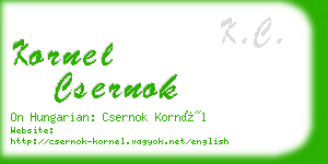 kornel csernok business card